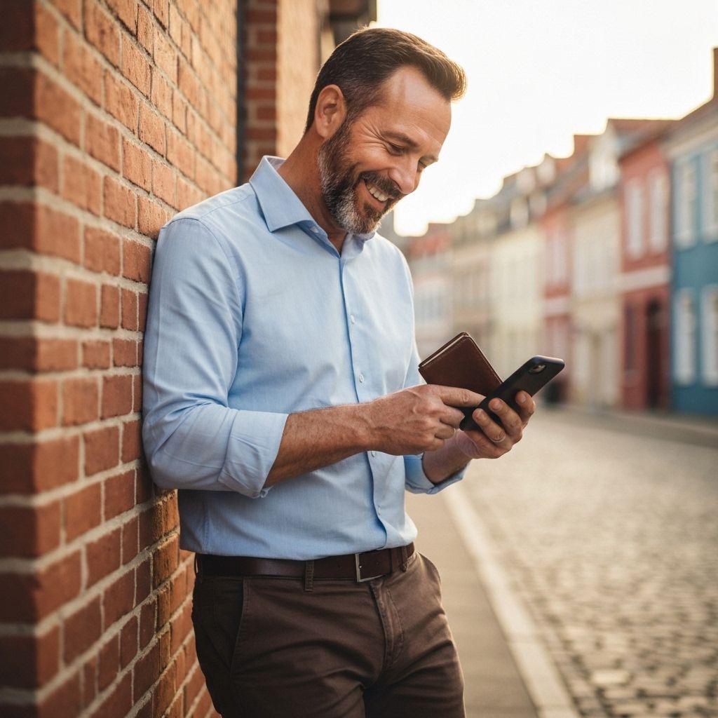 Person checking wallet and phone