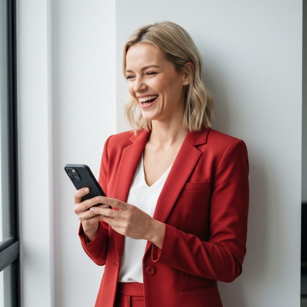 Professional using mobile banking